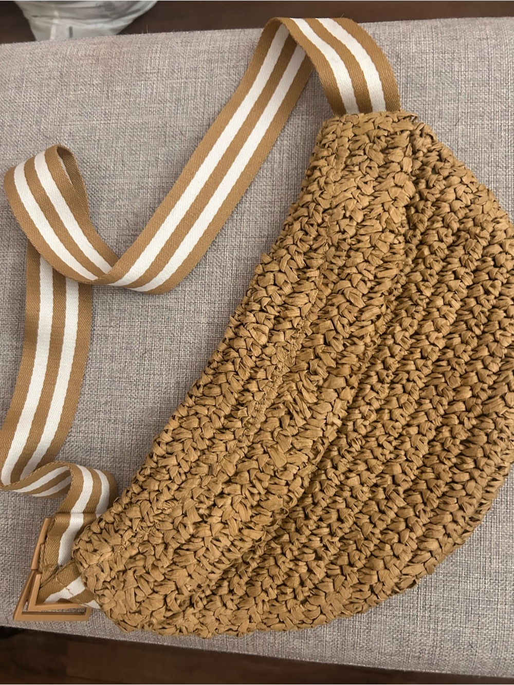 Lu & Elle Woven Bag with Striped Strap - Picture 2 of 4